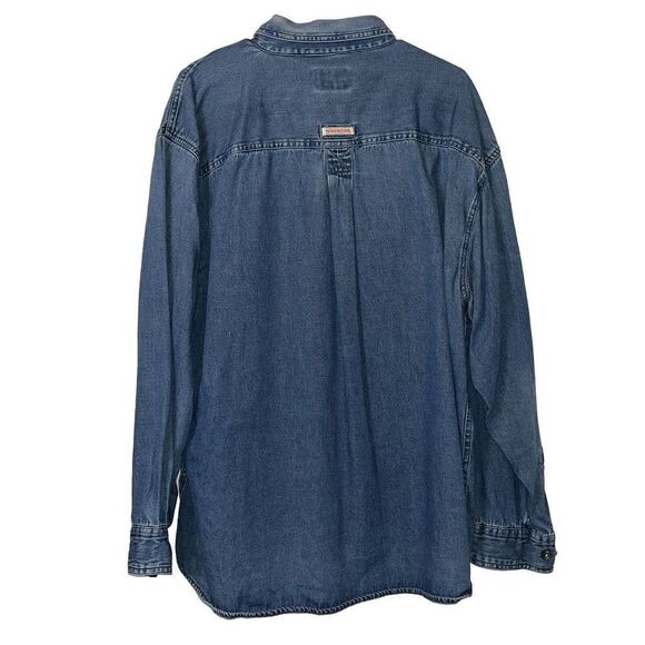 VTG Winchester Denim Button Down Shirt Men’s Sz XL Blue Collared Long Sleeve - Picture 12 of 16